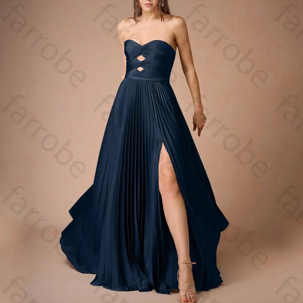 Eleganckie sukienki wieczorowe bez rękawów z odkrytymi ramionami, seksowne sukienki bez pleców, wykwintne, wysokiej jakości suknie balowe dla kobiet, szyte na miarę.