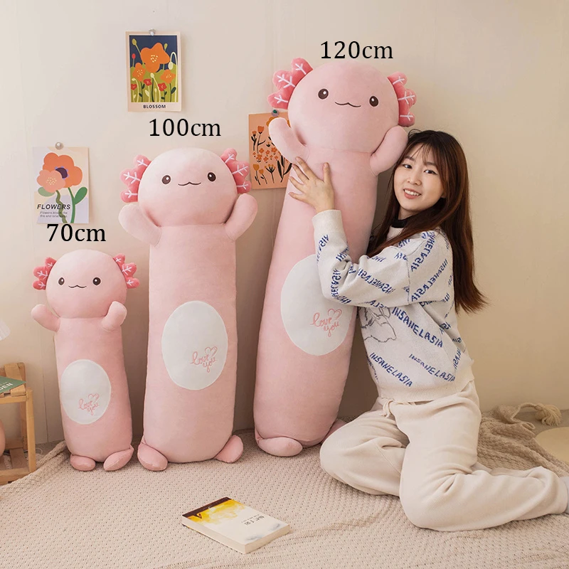 60-120cm Large Body Pillows Soft Cute Penguin Axolotl Bunny Sleep Hug Pillows Lovely Plushies Cushions Gift For Boy Girl