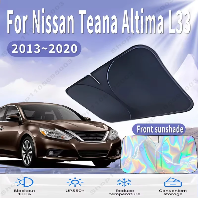 Front Windshield Sun Shade For Nissan Teana Altima L33 2013~2020 Custom Fit Foldable UV Reflective Sun Heat Protection 2014 2015