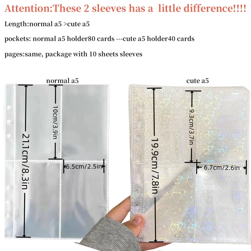 A5 Star Transparent Cover Binder Photocard Holder Idol Kpop Photo Album Photo Collect Book Zipper Bag Storage School Stationery