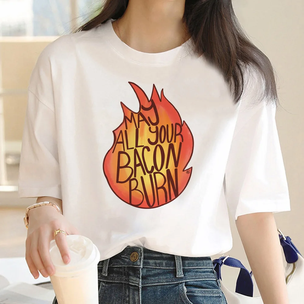 Calcifer t-shirts women manga designer summer top female manga clothing