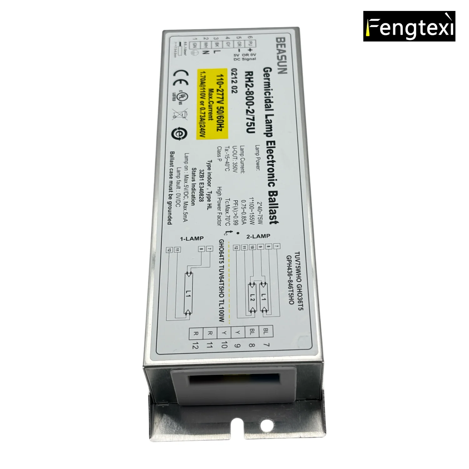 Reator RH2 - 800 - 2/75U é adequado para tubos de lâmpada ultravioleta de 75W / 150W