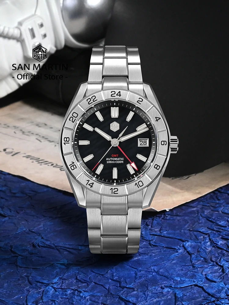 San Martin 42mm MOP Dial GMT Automatic Watch