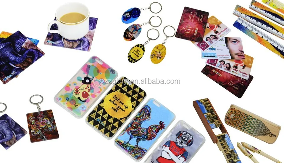 Cheap pvc id card logo printing machine a4 uv flatbed printer