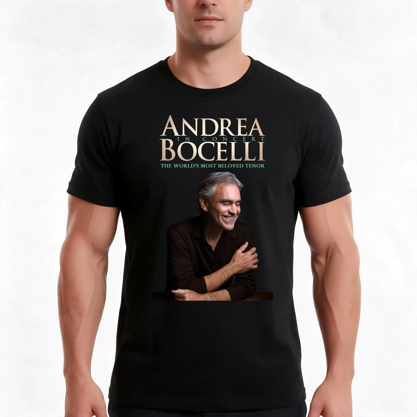 Andrea Bocelli The World's Most Beloved Tenor T-Shirt, Summer Casual Cotton Tee, Oversized Streetwear Tops, Unisex Men Women