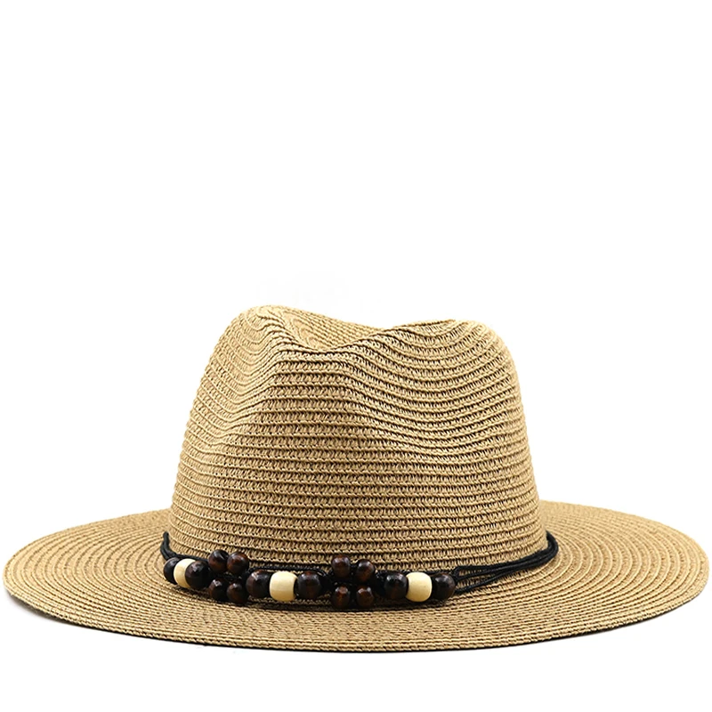 New Big Size 59-60CM Panama Hat Summer Sun Hats for Women Man Outdoor Beach Straw UV Protection Cap Chapeau Jazz Trilby Cap