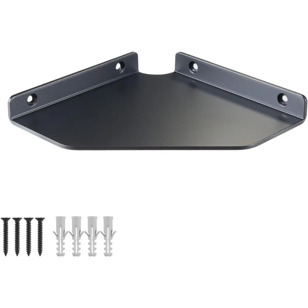 

6 Inch Corner Shelf Wall Mounted, Black Corner Floating Shelf for Bathroom, Kitchen, Living Room – Aluminum Alloy Organizer for
