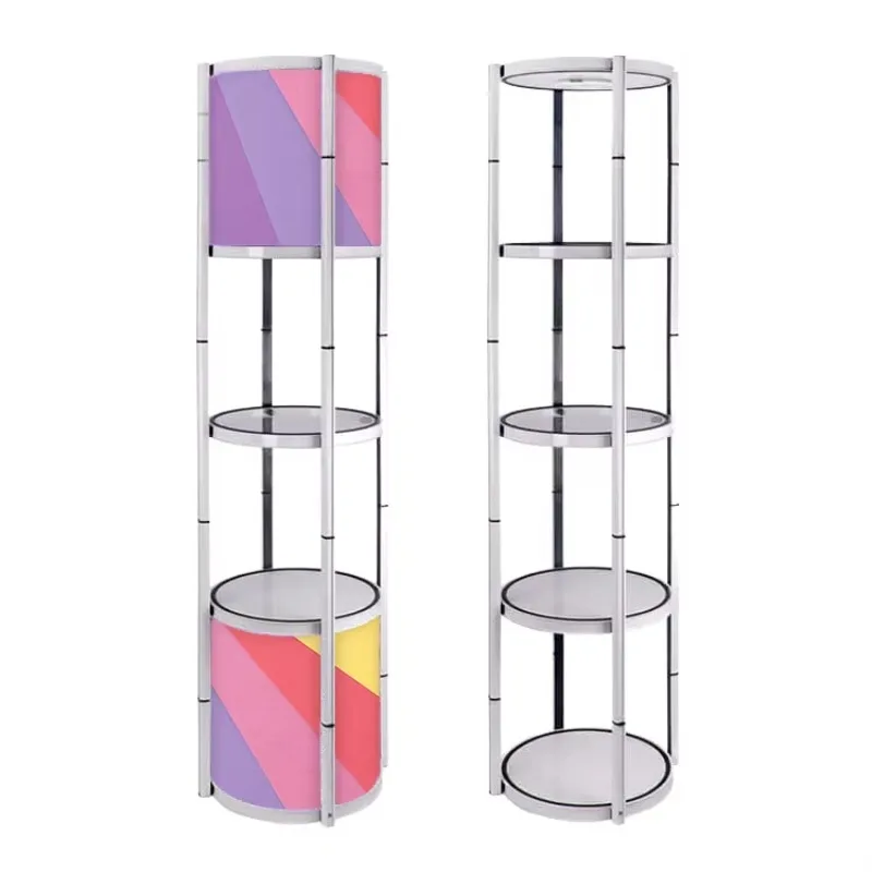Magic layer column display stands, foldable advertising display racks, aluminum alloy display cabinets