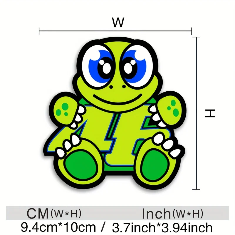 1PC "Cartoon Turtle 46 Car Sticker, Moto Racing Design Decal, Distinctive Car Accessory for Enthusiasts, Sweet Car Decor"