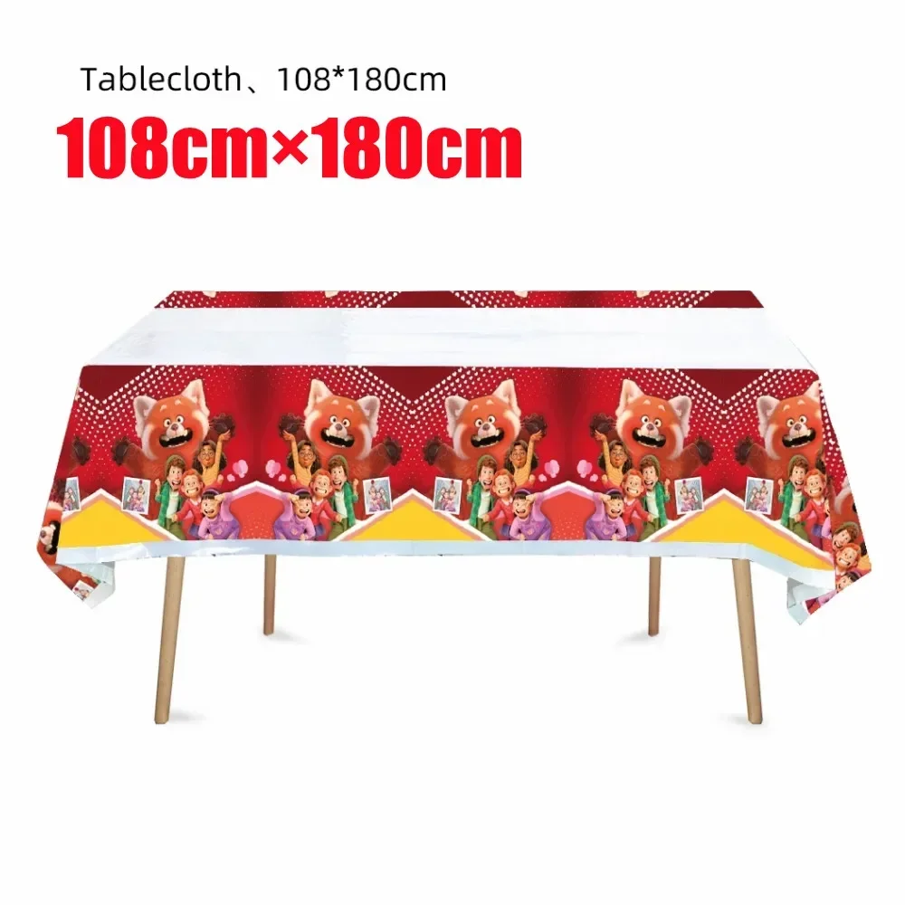 Turning Red Party Supplies Paper Napkin Tablecloth Plates Balloons Panda Theme Baby Shower Kids Birthday Party Decoration