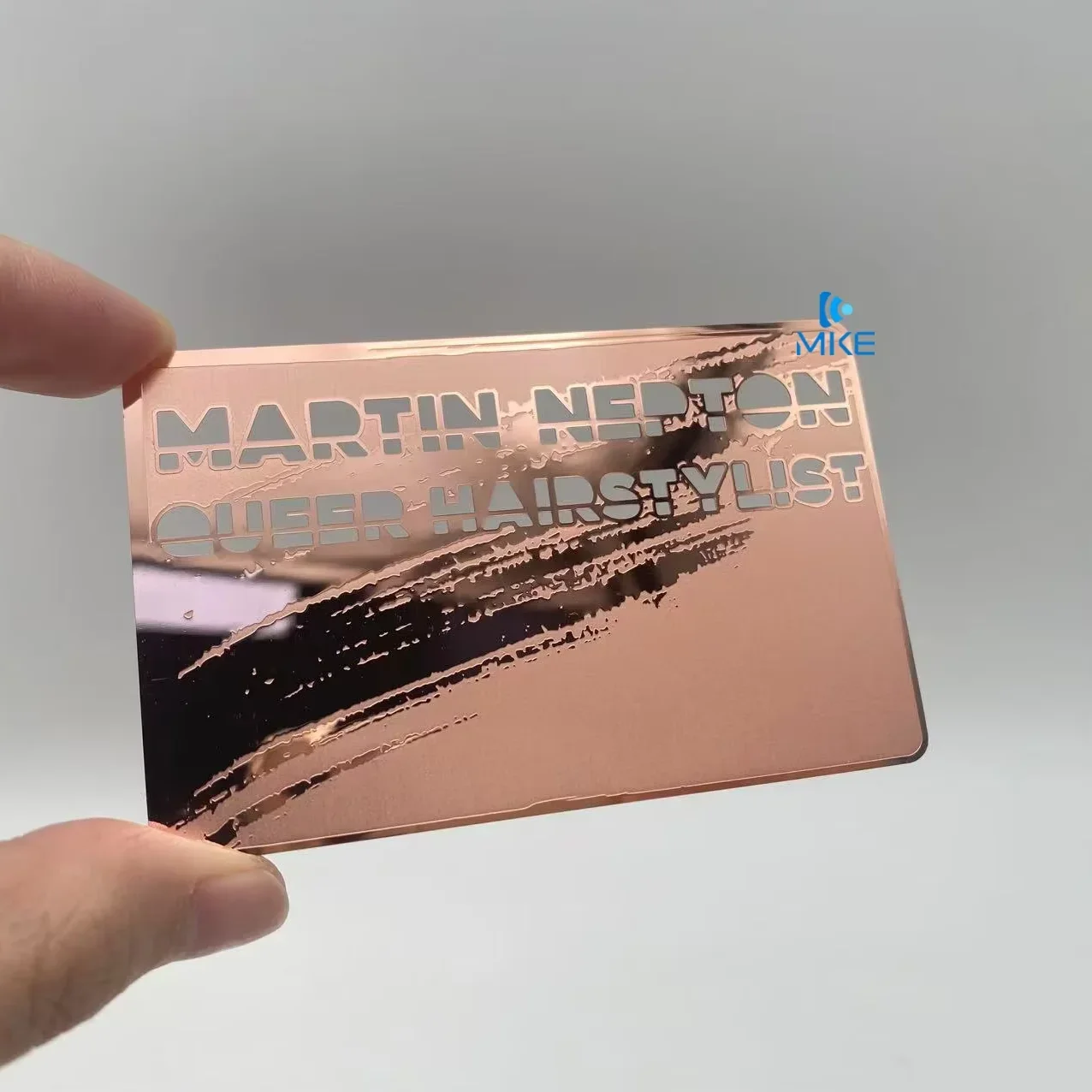 

Rose Gold Cutout Mirror Business Luxury Stainless Steel Metal Cards