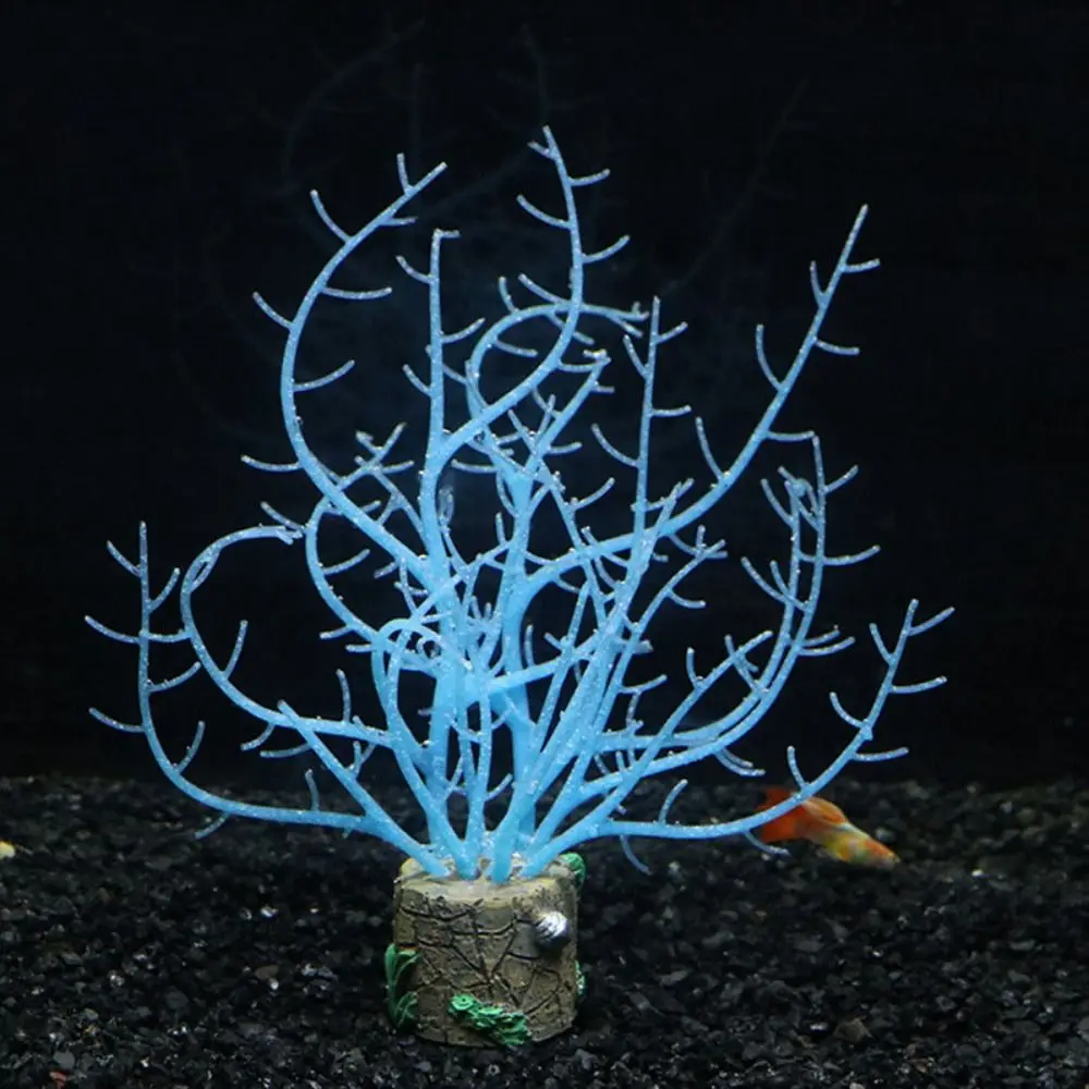 Fish Tank Coral Plants Underwater Ornament Silicone Glowing Artificial Coral Aquarium Simulation Noctilucence Coral