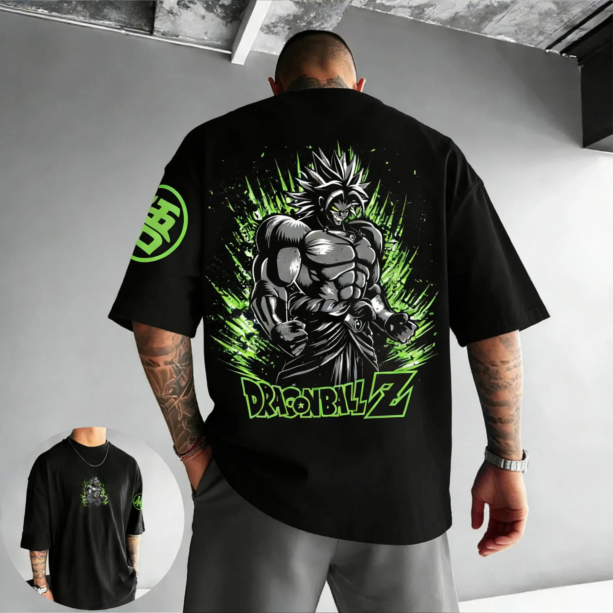 

Хлопковая футболка с изображением дракона из аниме Dragon Ball, летняя новинка 2026 года, коллаборация Broli Co, мужская уличная модная свободная повседневная футболка для родителей и детей