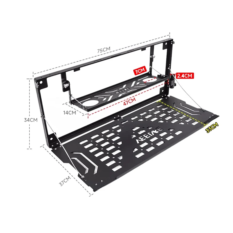 Car Tailgate Storage Rack Fit for JETOUR Traveler T2 2024 Modified VEE Folding Trunk Expansion Rack Car Interior Accessories