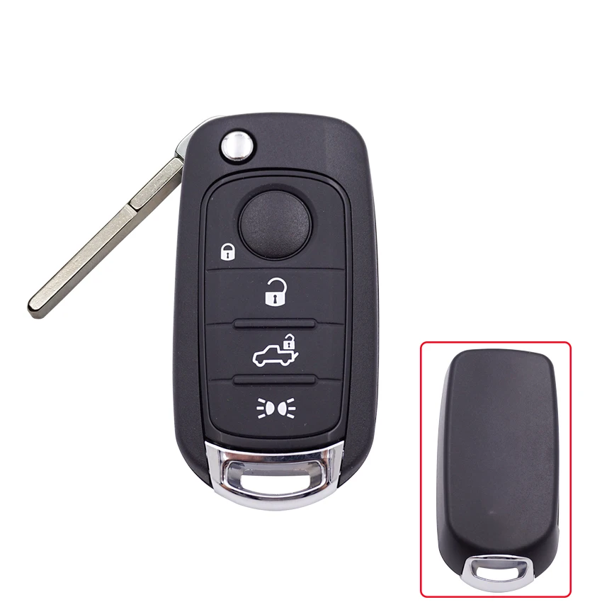 Xinyuexin Lật Gấp Ô Tô Điều Khiển Từ Xa Vỏ Chìa Khóa Dành Cho Fiat Egea 500X Toro Tipo Key Fob Uncut SIP22 3 Lưỡi 4 Nút Phụ Kiện Ô Tô