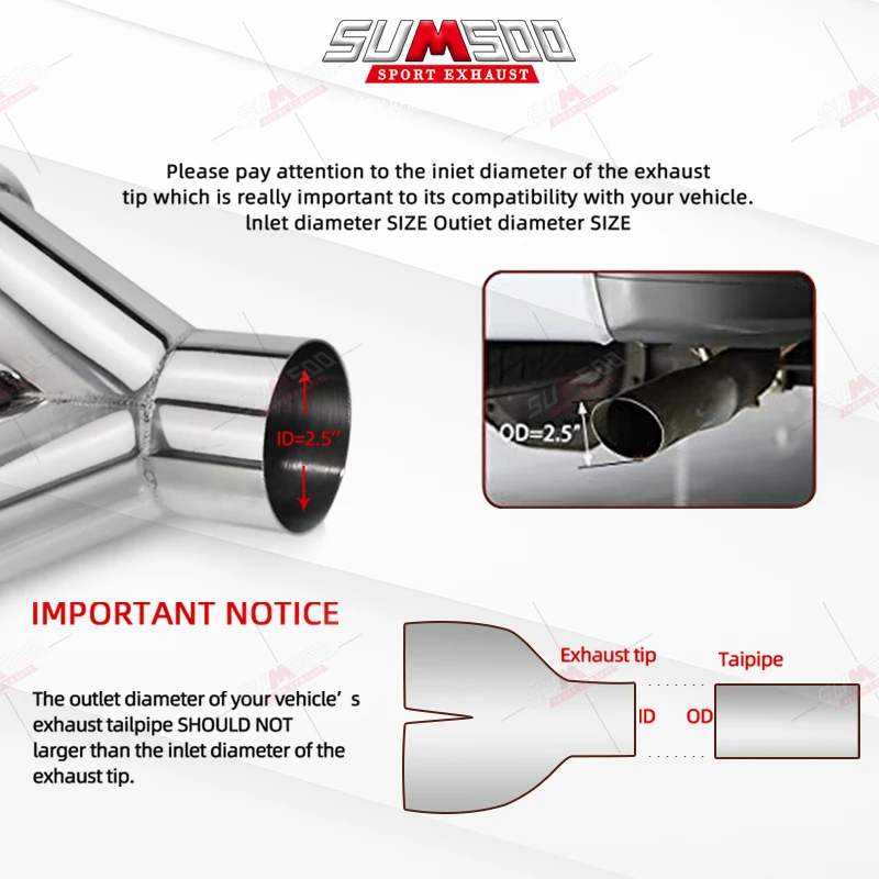 1 قطعة المزدوج الفضة الفولاذ المقاوم للصدأ اكسسوارات السيارات العالمي السيارات السيارات العادم تلميح أنبوب نهاية مزدوجة للديكور المعدل