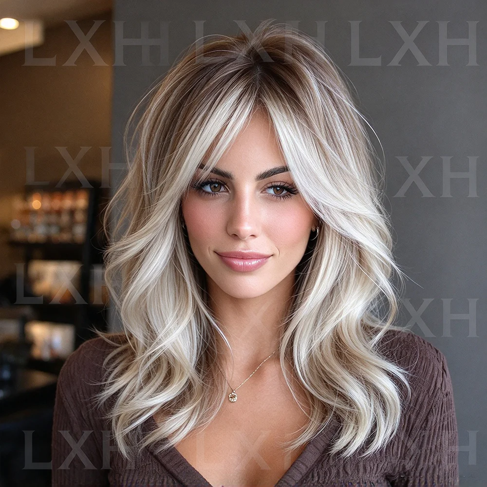 14 Inch 100% Human Hair Highlight Blond Wig Glueless 13x4 Lace Front with Baby Hair Pre-Plucked Natural Looking Hair Extension