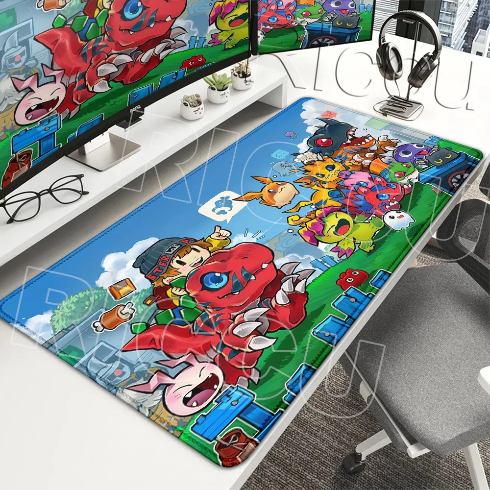 Mouse Pads Anime Digimon Adventure Gamer Offices Desk Accessories Mats Large Computer Anti-slip Lockedge XXL Rubber Table Carpet