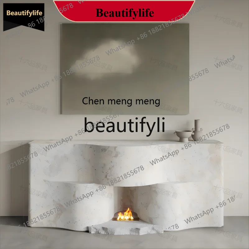 

D178 Silent Wind Fireplace American Style Entrance Solid Wood Fireplace French Style Decorative Cabinet Bedroom Storage Rack