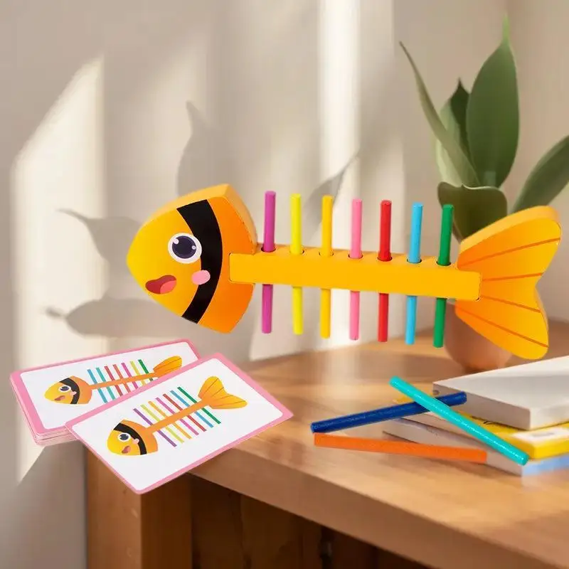 Juego de palos de equilibrio de madera apto para Montessori; Regalo de cumpleaños de juguete sensorial a juego de colores ideal