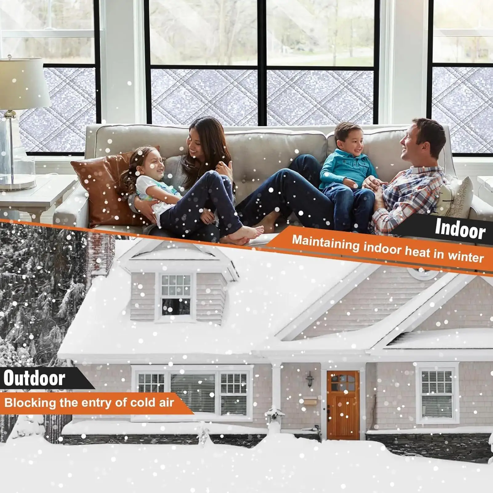 Thermal Window Cover No-Drill Roll-up Window Blankets Insulated For Winter For Apartment Dorm Bedroom Bathroom Rental House