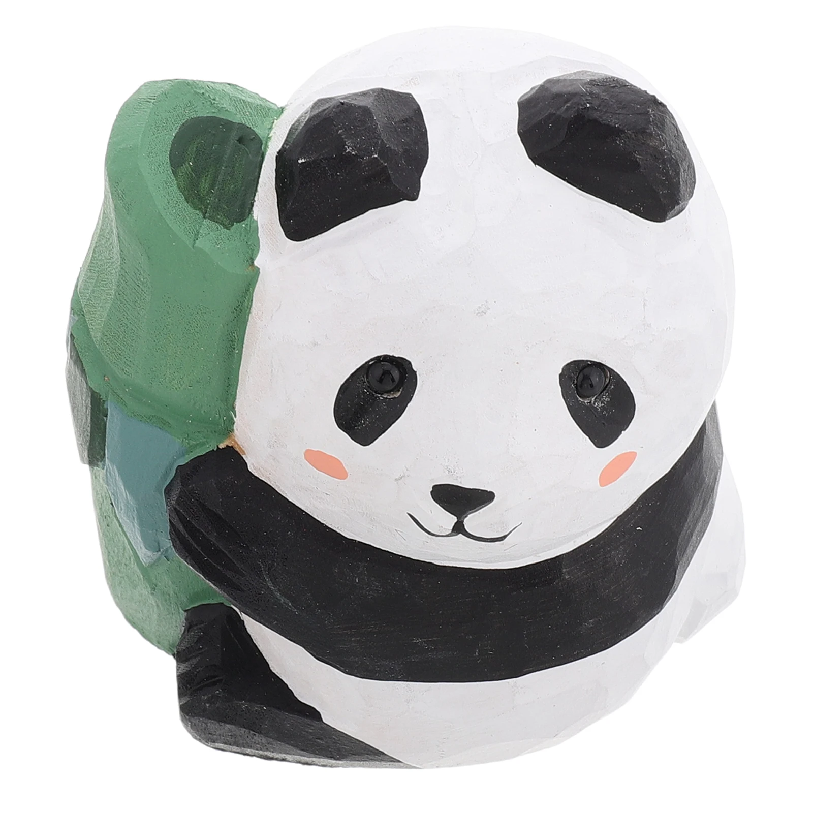 

Miniature Wooden Panda Statue Decor Handcarved Desktop Ornament Red Panda Keychain Charm Toy Pandas Sculpture Mini Model Small