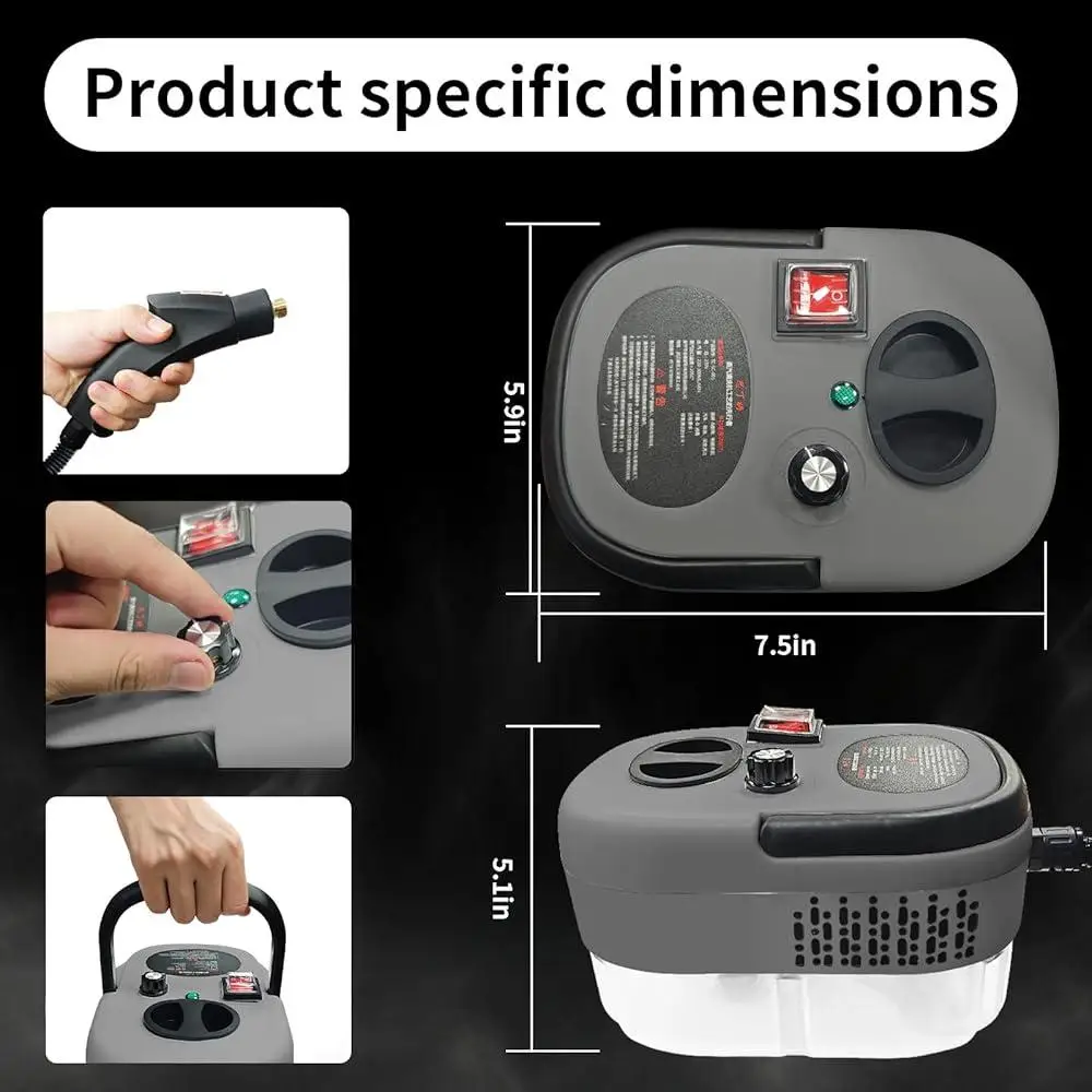 2500W Handheld Steam Cleaner High Pressure Portable Steamer Home Car Detailing Deep Cleaning 8 Attachments Included
