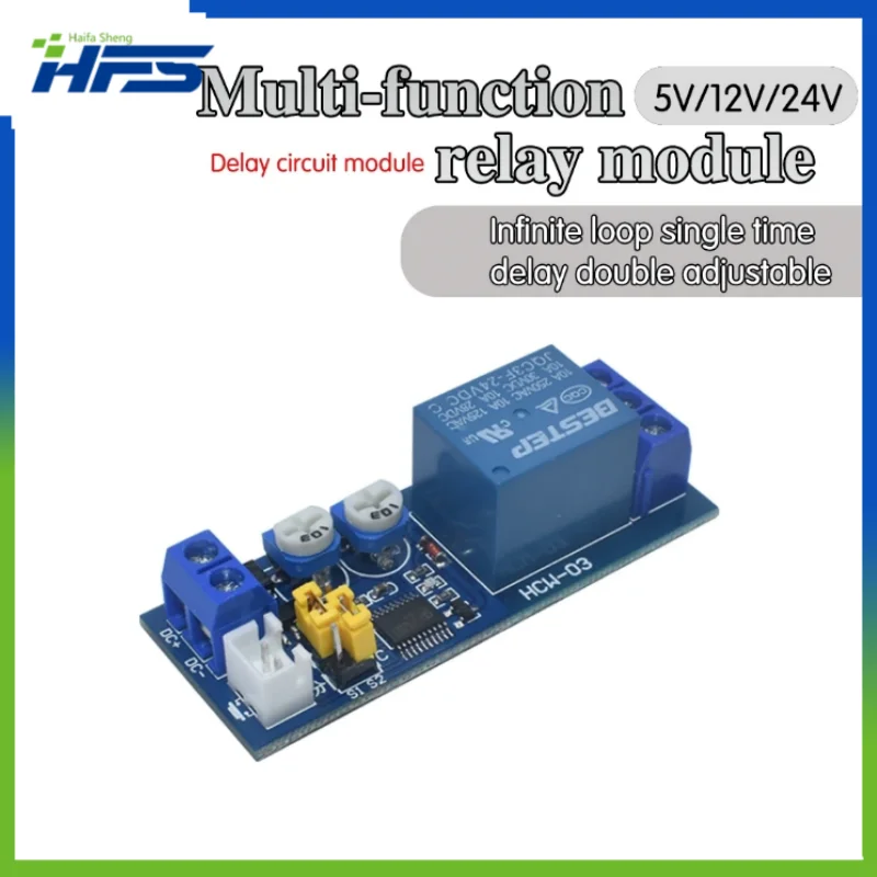 5V 12V 24V infinite loop/single/double adjustable delay circuit module/multifunction relay module/delay circuit module