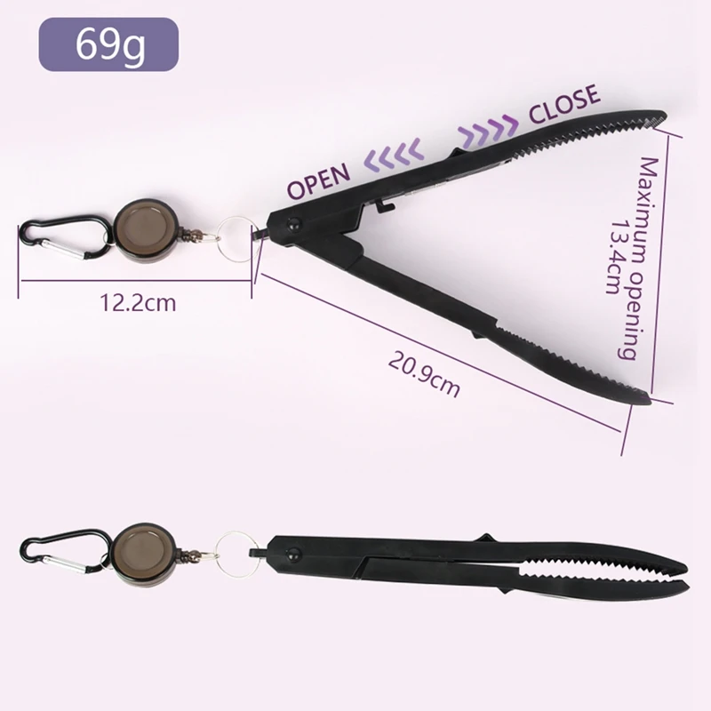 1 Stück multifunktionale Angeln Fisch Clip Hand Controller Tackle-Tool Angeln Körper Grip Clamp Greifer mit Sperrschalter, grau
