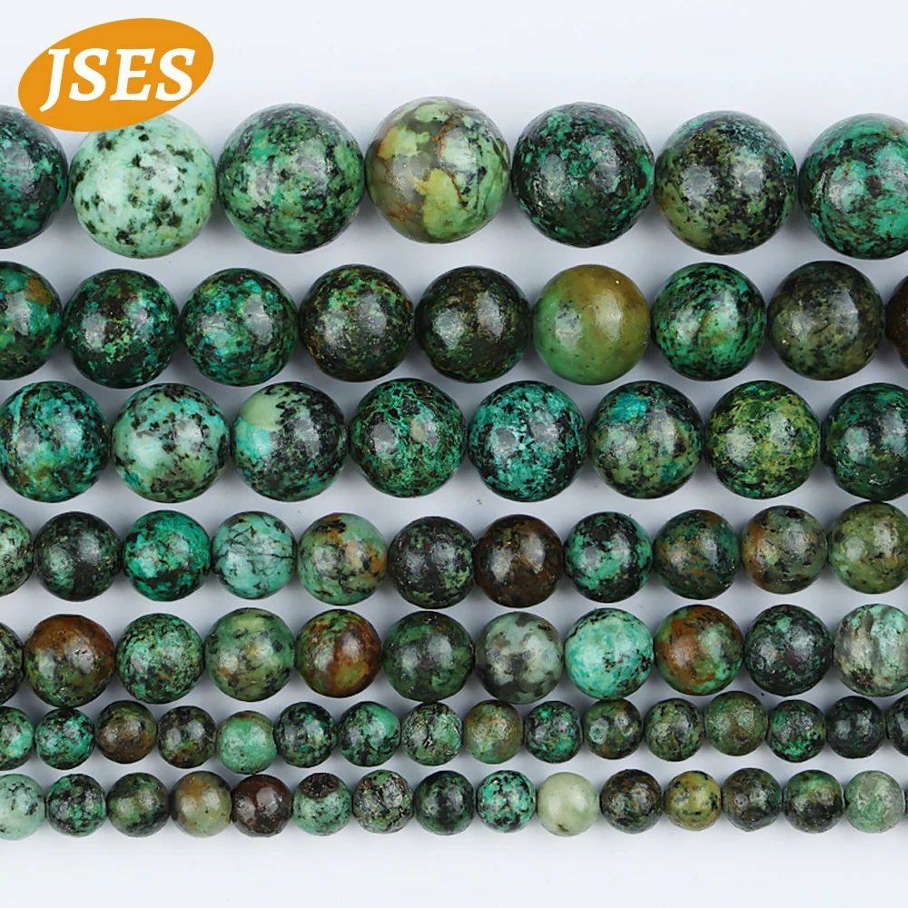 Natural African Turquoise Loose Stone Beads for Jewelry Making Bracelet Necklace Spacer Strand Beads DIY Accessories 4 6 8 10mm