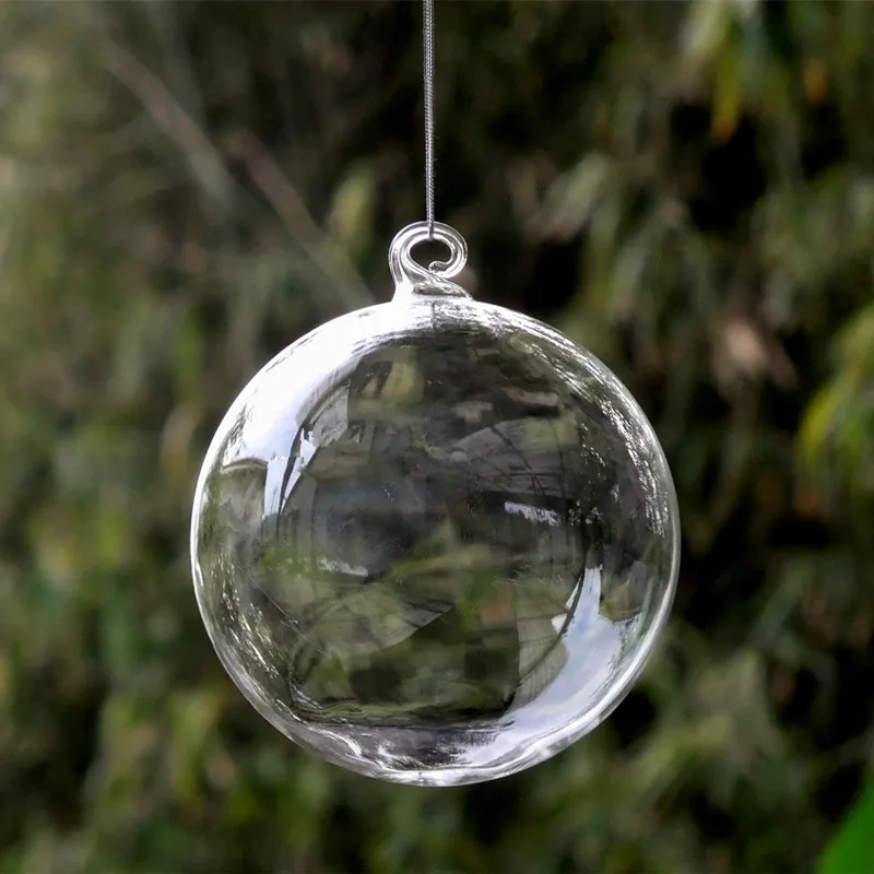 Small Packing Different Diameter=6cm 8cm 10cm 12cm 15cm 20cm Transparent Glass Hock Globe Home Decoration Christmas Ball Pendant