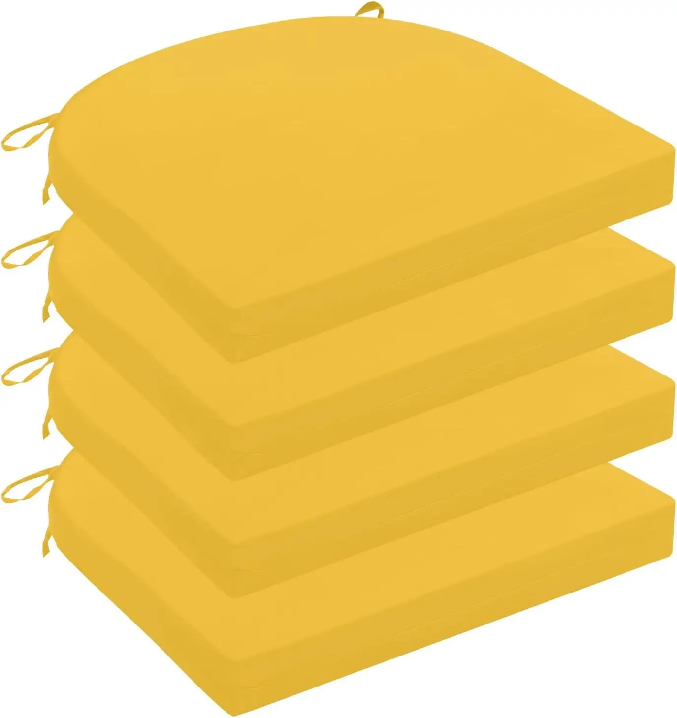 

Комплект из 4 подушек для уличной мебели, водостойкие, с 3-летней гарантией сохранения цвета, желтые, 17x16x2 дюйма, для садовой мебели