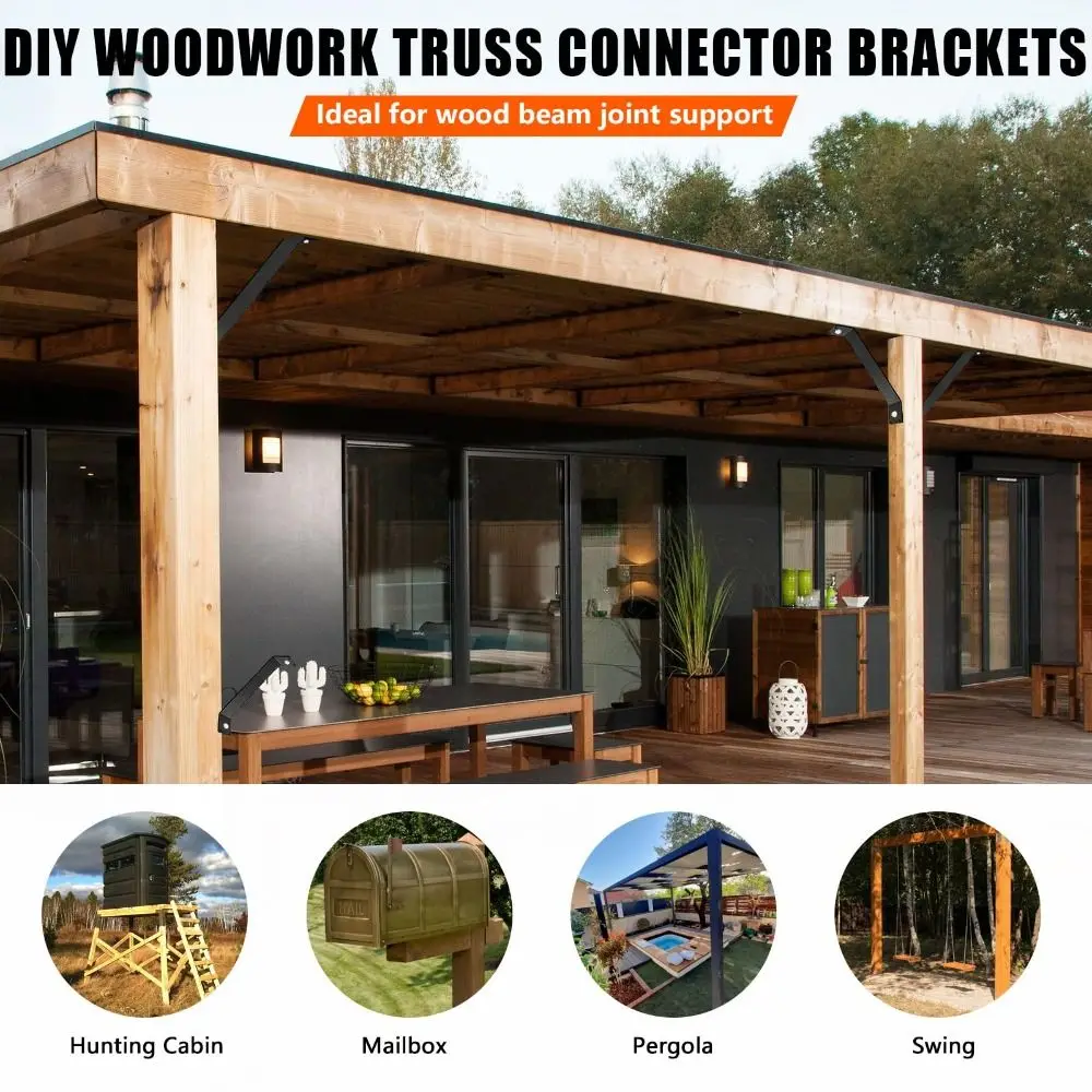 Heavy-Duty Metal Support Bracket 45° Strengthening Reinforcing Rod Internal Bracket Durable Construction Gazebo Reinforcement