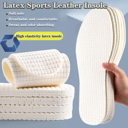 Latex Thin Insoles Sweat Anti-odor Sports Leather Shoes Pads Women's Soft Breathable Sponge Comfort Massage Feet Inserts Cushion
