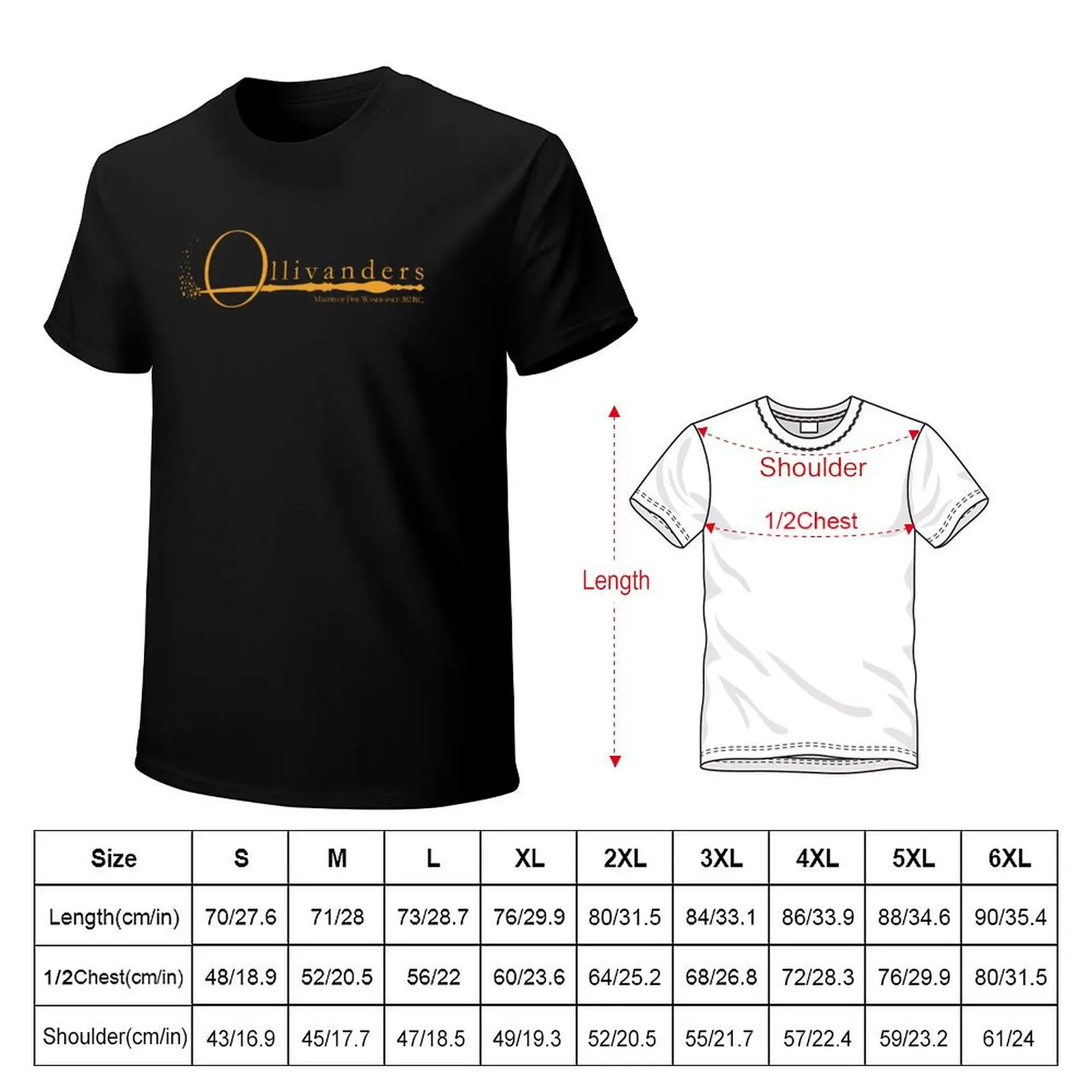 Ollivanders Logo in Yellow T-Shirt plus size tops customs blacks clothing for men