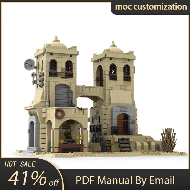 

1344PCS Moc Building blocks Set Tatooinesda Mos Eisleysda Desert Towers, Creative DIY, Limited Edition, Star batter Adventure