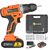 Conentool 21V Cordless Drill Driver, Powerful Electric Tool with Li-ion Battery + 36-Piece Accessory Set for Home & DIY Projects