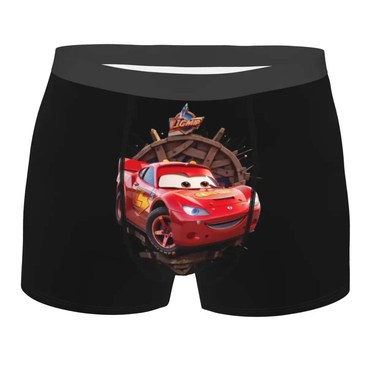 

Custom Cartoon Lightning Mcqueen Cars Underwear Men Stretch Boxer Briefs