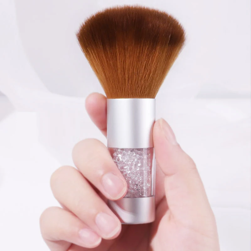 

1Pcs Colorful Acrylic Dust Brush With Diamond Brush Nail Paint Gel Dust Cleaning Brushes 2.5*10.7CM Make Up Brush Manicure Tool*