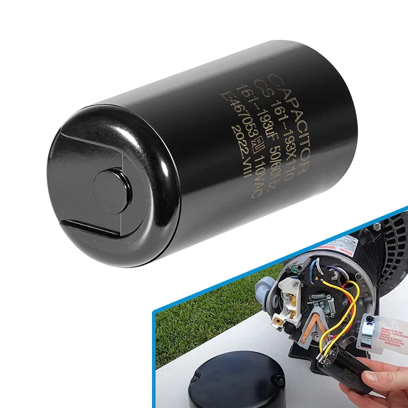 Pool Pump Start Capacitor 161-193 uf/MFD, for Hayward Super Pump 0.75HP 1.0HP 1.5HP & Max Flo Pumps, Used on 110/220 Volt Motors