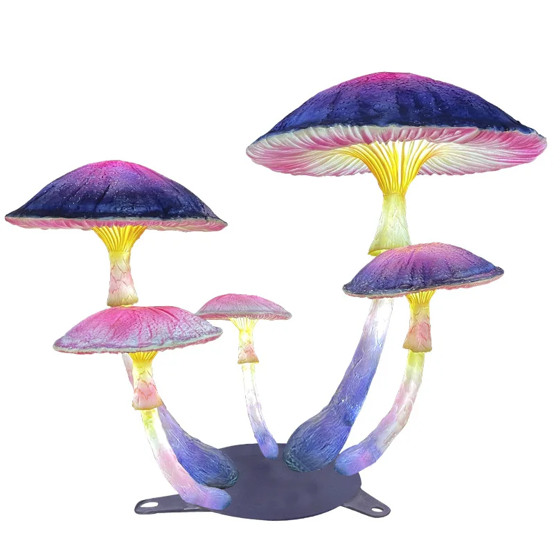 Outdoor LED luminous colored mushroom lamp, dream landscape decoration  cultural tourism landscaping grass lamp