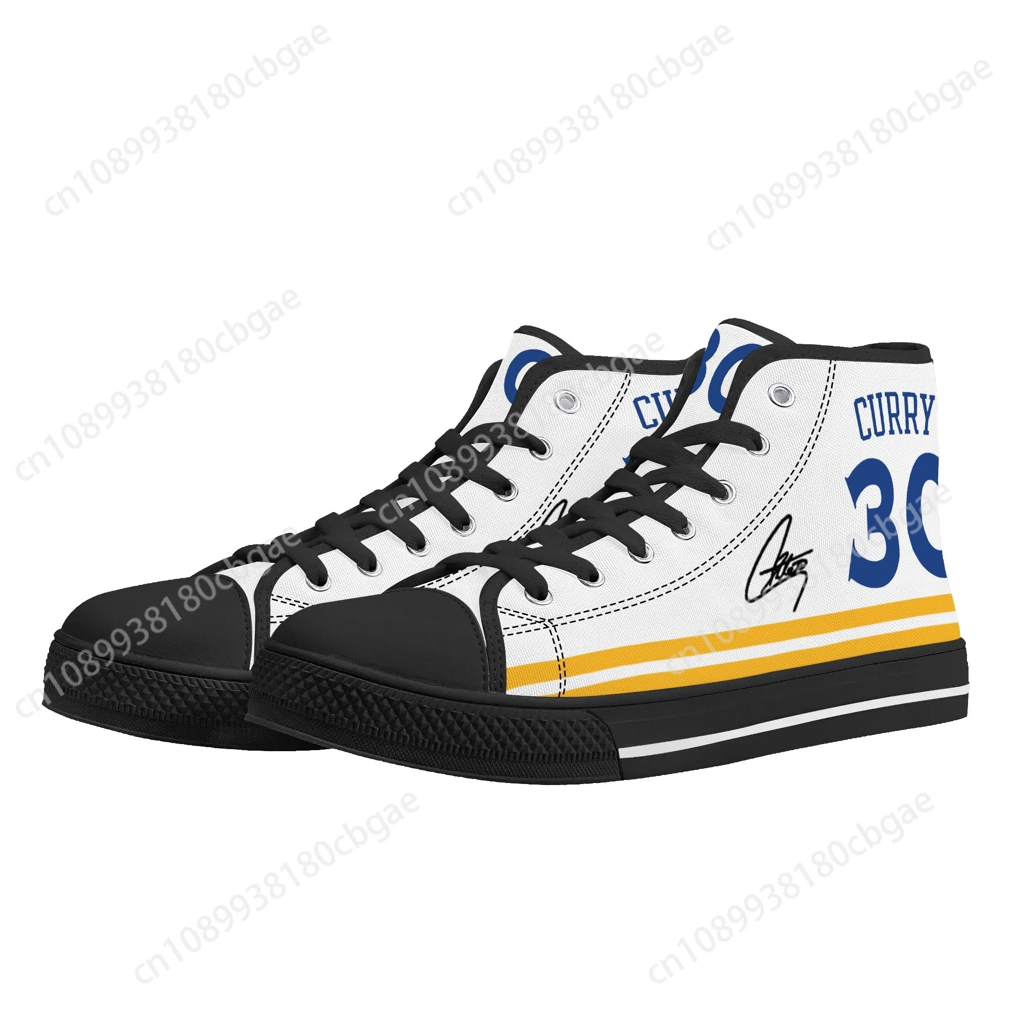 Golden basketball High Top Sneakers Mens Womens Teenager High Quality chef Stephen Curry NO 30 Canvas Sneaker Shoe Custom Shoes