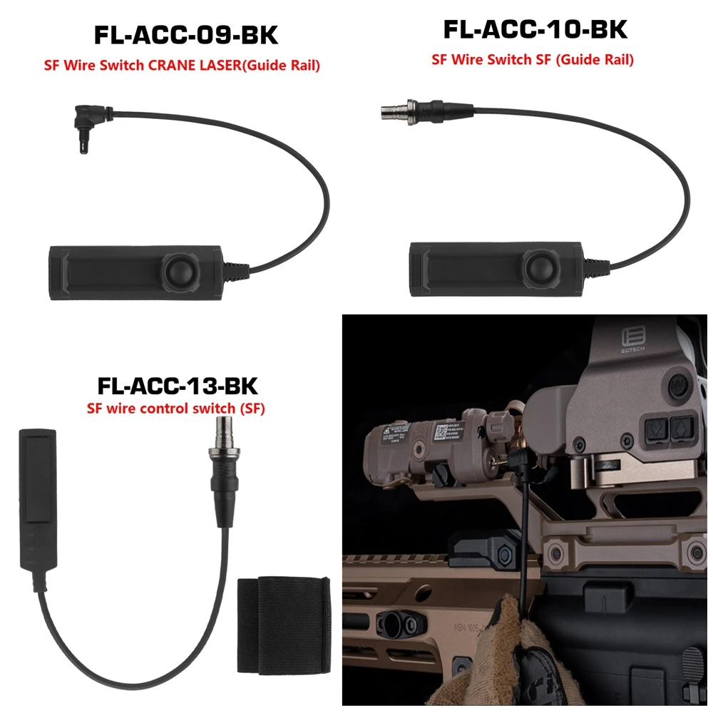 SF Führungsschiene Drahtschalter 2,5 mm Drahtschalter Taschenlampe Waffenlichtschalter Kompakter Ferndruckschalter für PEQ-Lichterlaser