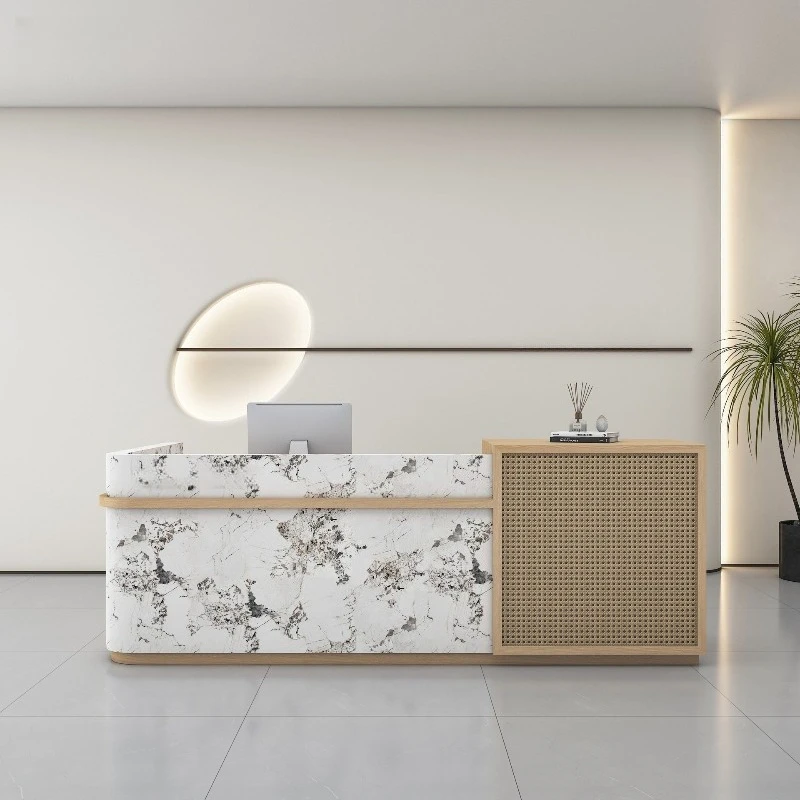 

Front Desk Reception Desks Office Beauty Store Business Reception Desks Vevor Artificial Board Furniture Recepção E Balcão MHJDT