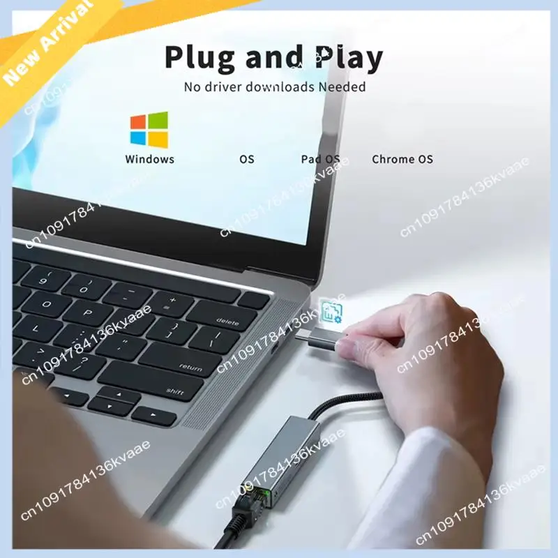 

M01K 2 In 1 USB C Network Card With PD 60W Fast Charging Port 1000Mbps Type C To Ethernet RJ45 Lan Gigabit Adapter For PC