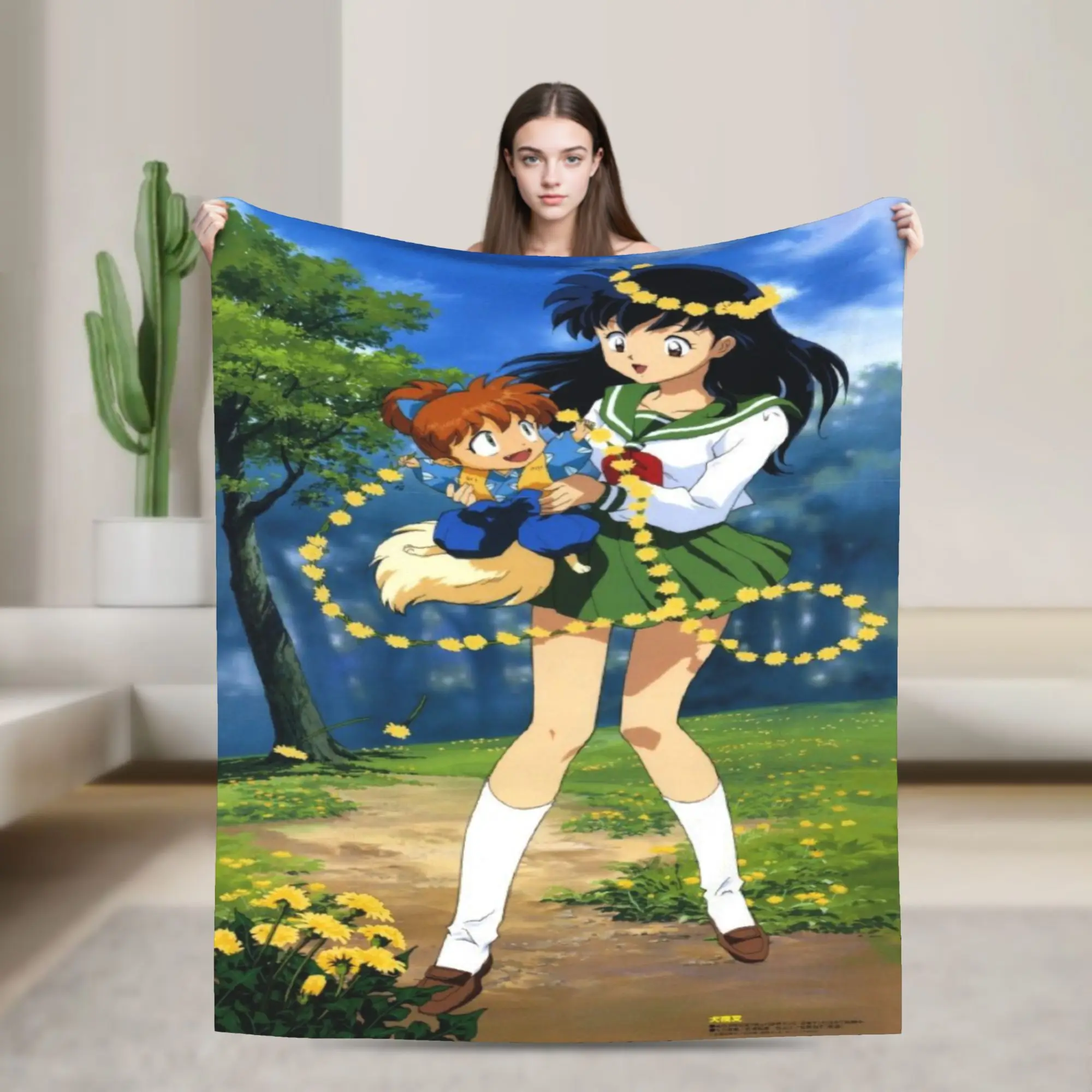 Relax InuYashas Kagome Shippou Blanket Stuff Home Decorative  Throw Blanket Super Soft Coral Fleece Plush for Outdoor
