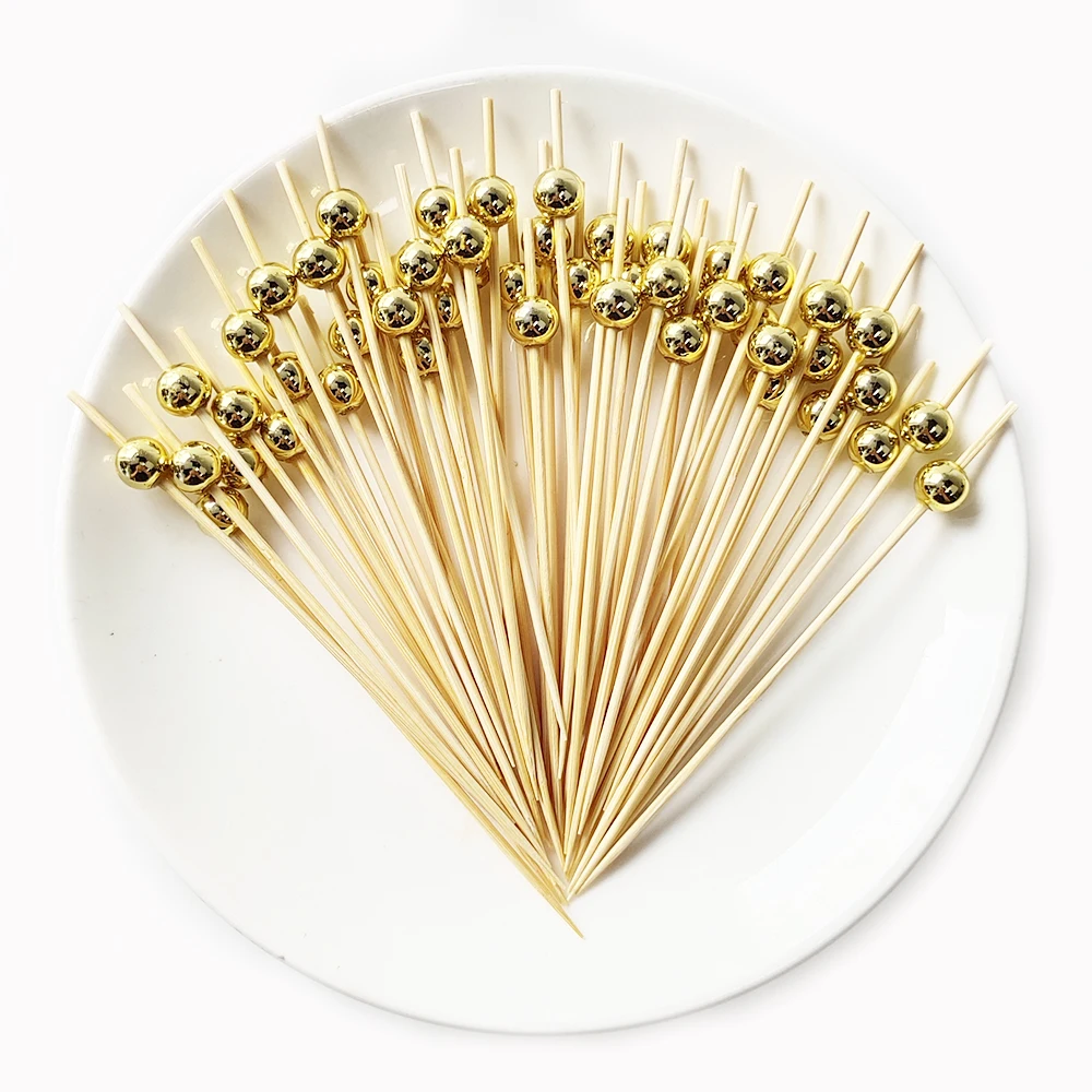 100/50 Stück Hawaii Party Cocktail Sticks Bambusspieße für Salat Dessert Einweggabeln Buffet Obst Geburtstagsfeier Hochzeit – Detail 2