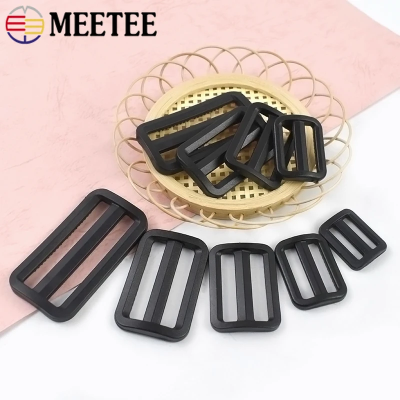 

20/50/100Pcs 20-50mm Black Plastic Buckles Backpack Strap Adjust Buckle Pet Collar Belt Tri-Glide Slider Clasp Crafts Accessory