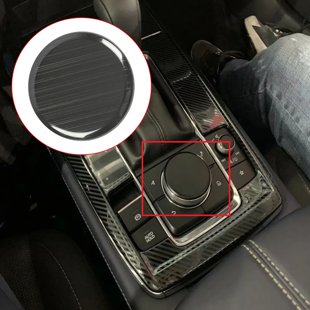 Panel de cambio de marchas de acero inoxidable para Mazda, cubierta de interruptor de botón, embellecedor, estilo de coche, color negro, CX-30, CX30, 2020, 2021