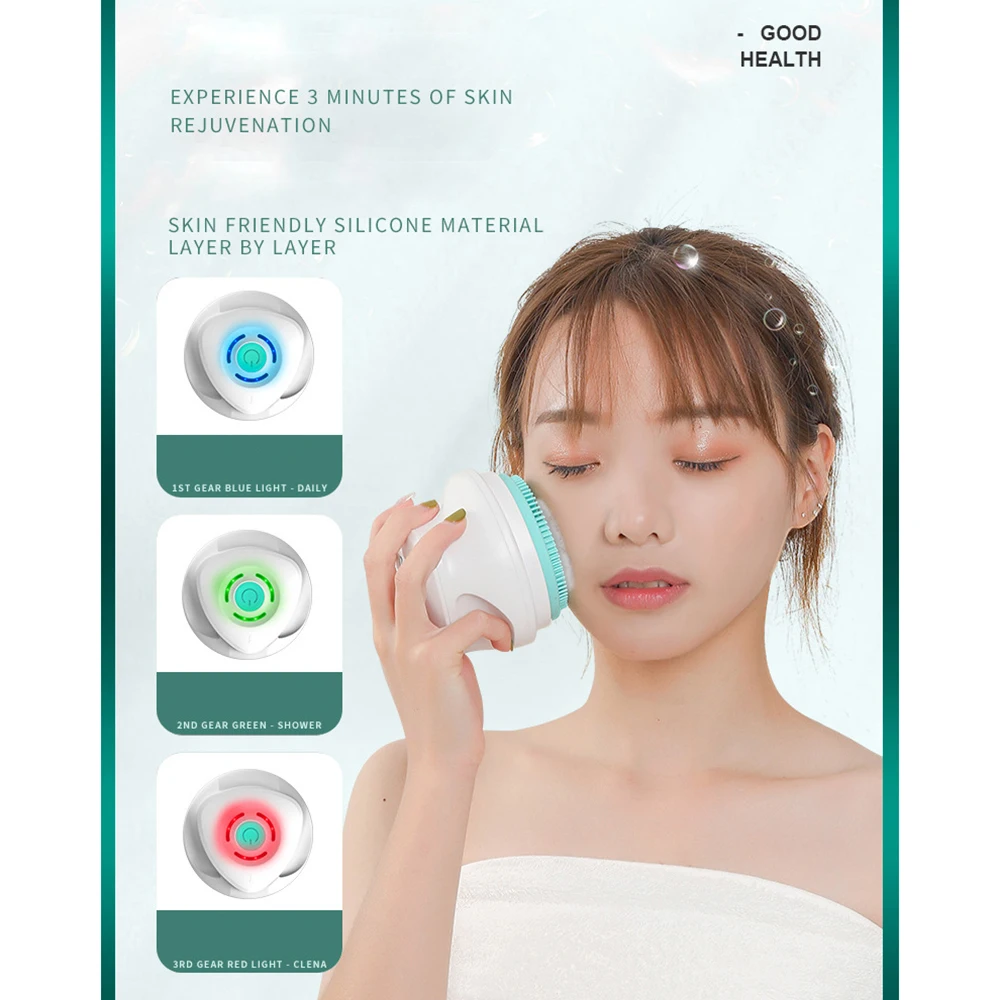 Silicone Exfoliating Cleaning Brush Electric Shower Brush Back Body Shower Sponge Scrub Brush Waterproof Bathroom Accessories